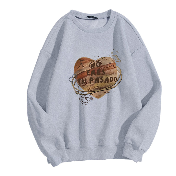 Kvinder casual sweatshirt med kreativ hjertedesign Skovae