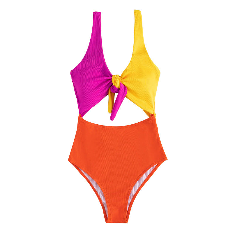 Dame Knot Front Højskåret Bikini Sæt Stilla
