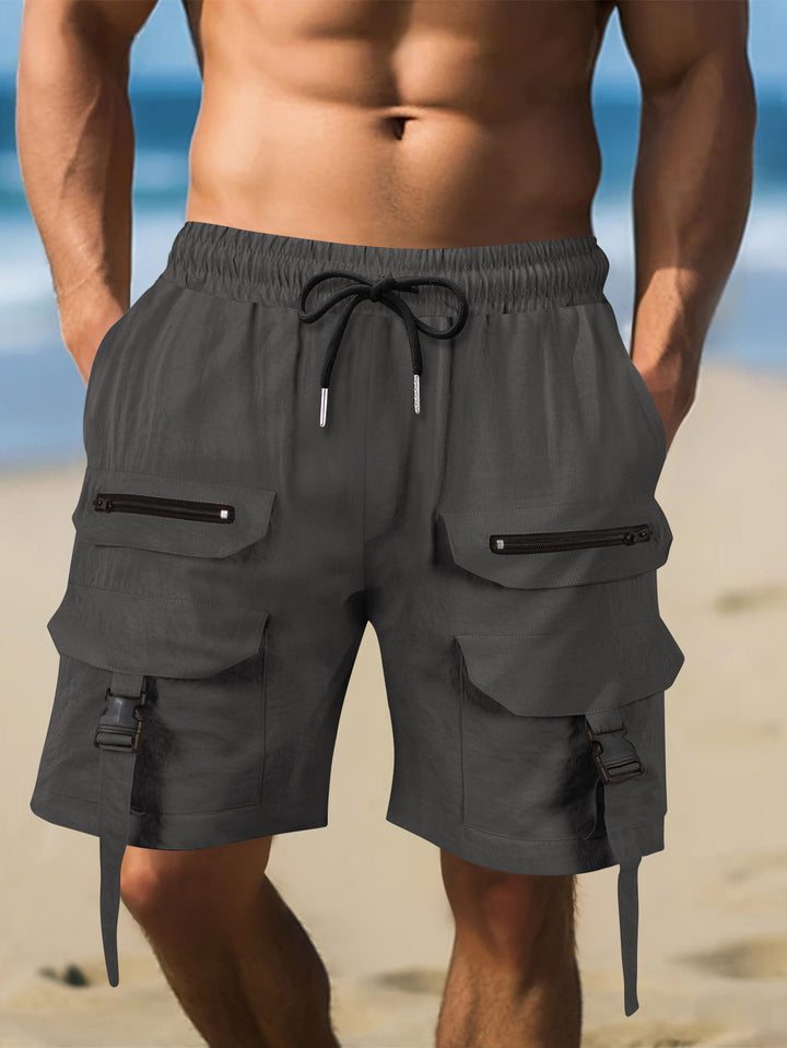 Herrer Cargo-Shorts med multifunktionelle lommer og justerbar talje Stilla