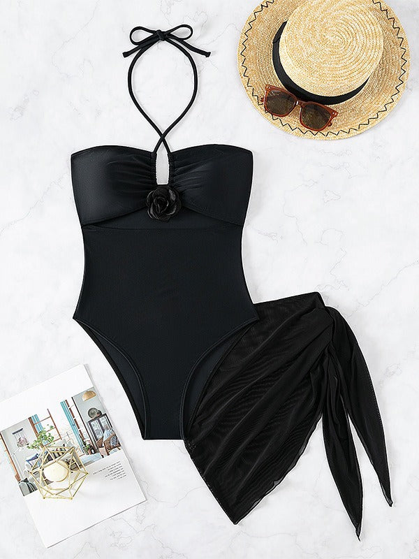 Dame Én-delt Badedragt med legende Cut-Out og elegant Wrap-look Stilla