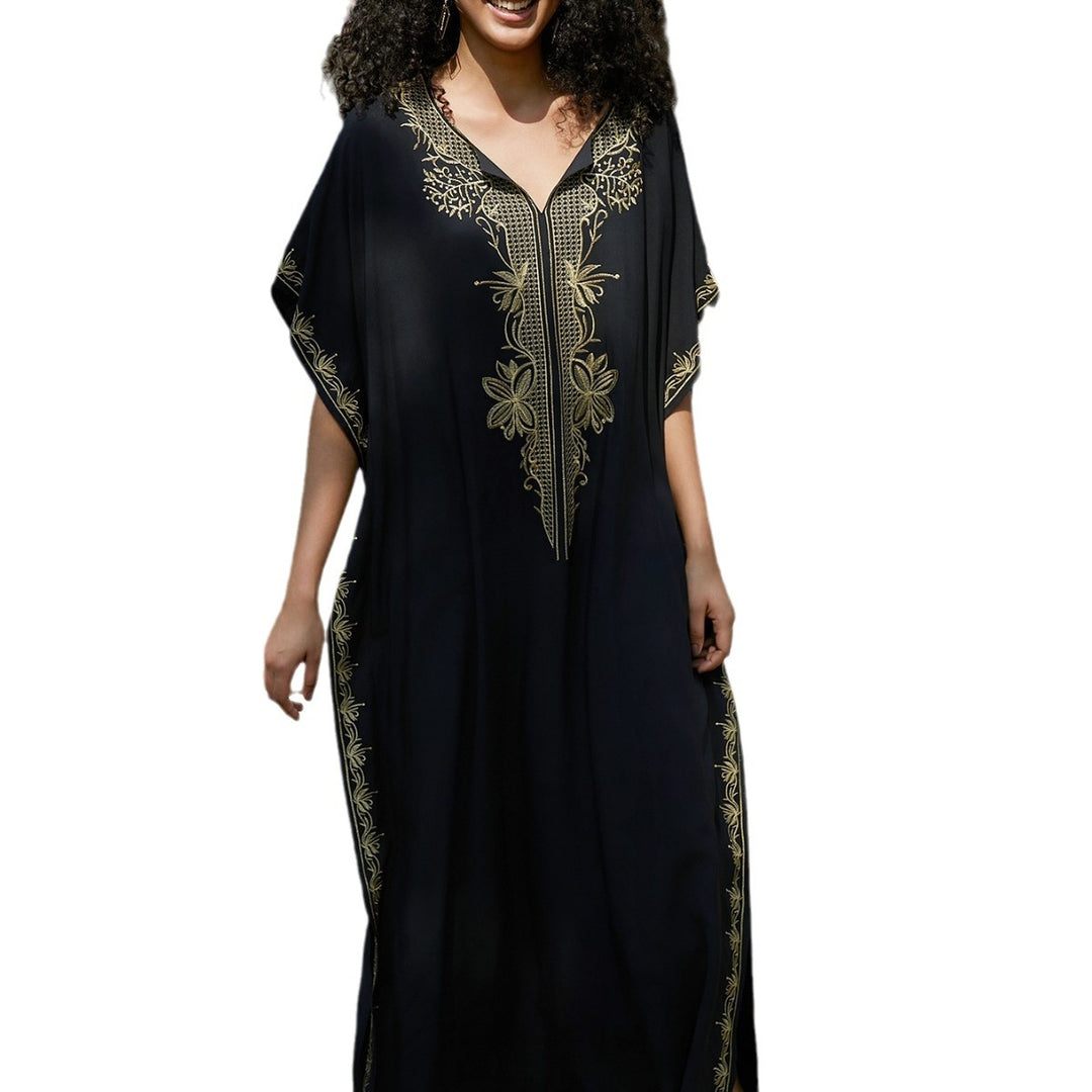 Dame Kaftan med elegant broderi og vid skjæring Stilla