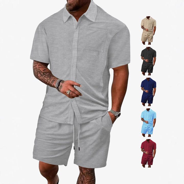 Herre fritidsoutfits med åndbart tekstur og praktiske lommer Stilla