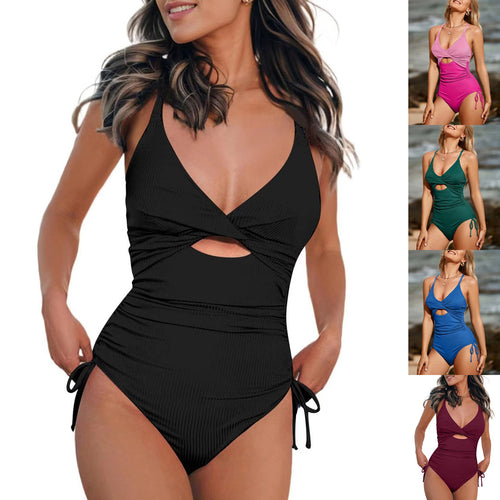 Dame Én-dels Badebukser med raffineret Cut-Out-design og justerbare Volantdetaljer Stilla