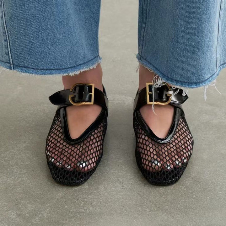 Femme Stilfulde Mesh-Stropper-Flade-sko Stilla