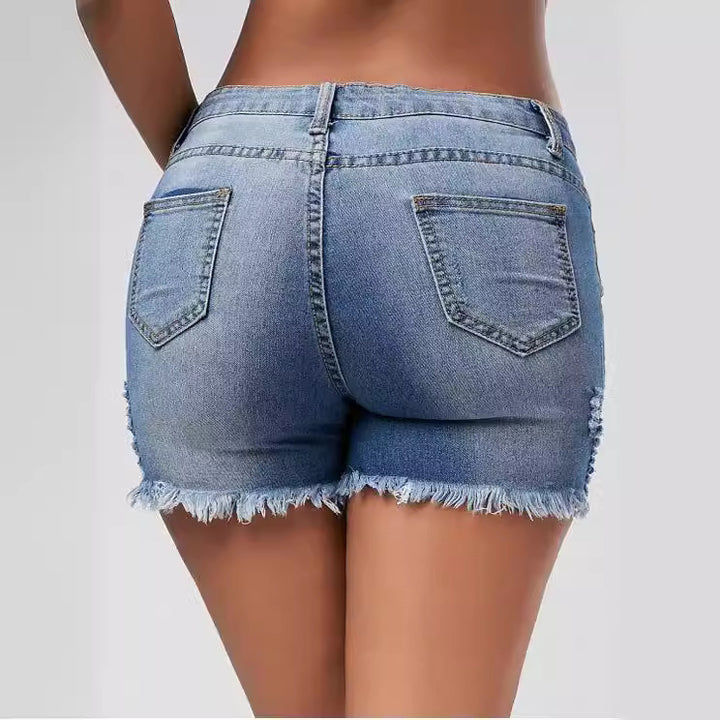 Dame Rivet Denim-Shorts i afslappet stil Stilla