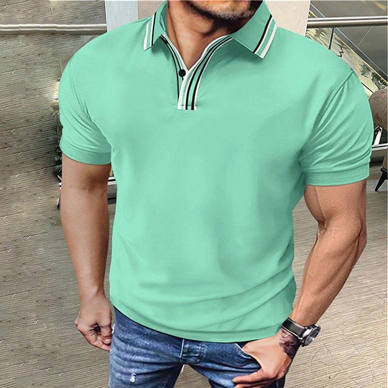 Herrer polo shirt med moderne krave og elegante accenter Stilla