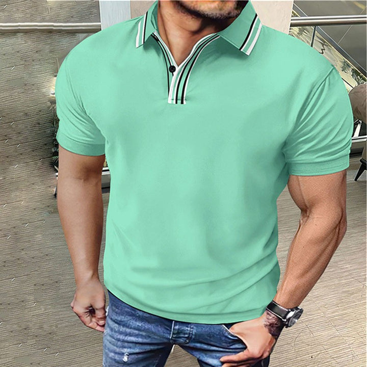 Herrer polo shirt med moderne krave og elegante accenter Stilla