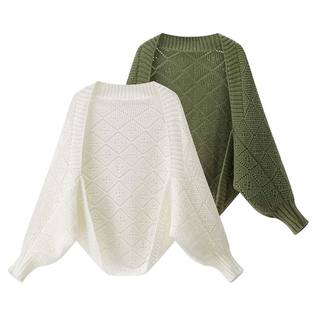 Kvinders hyggelige strikket pullover i moderne diamantmønster Stilla