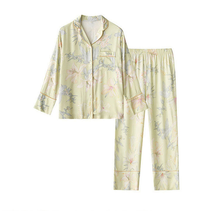 Dame Pyjama-sæt med blomsterdesign og elegant snit Stilla