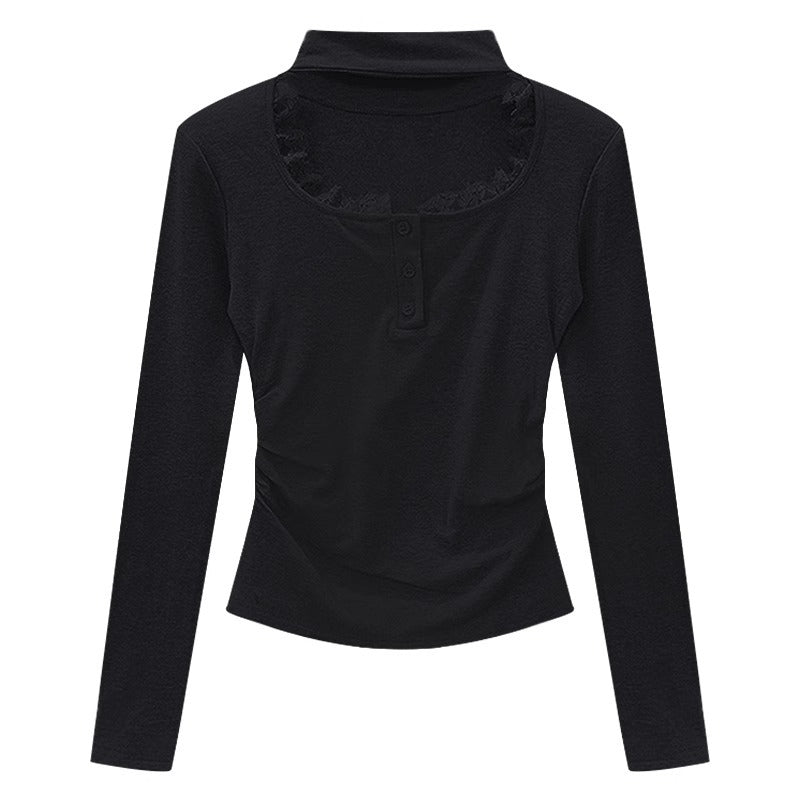 Femme Stylish Ryschet Langærmet Top Stilla