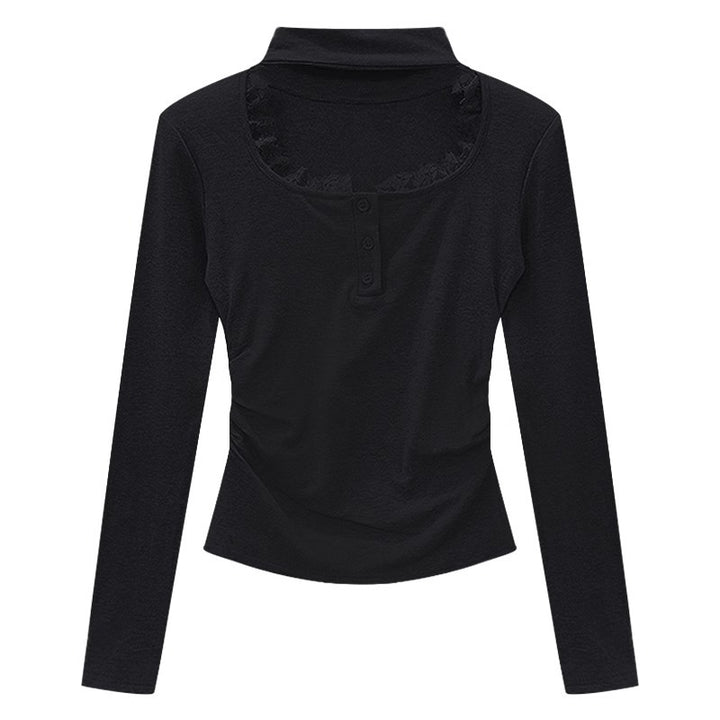 Femme Stylish Ryschet Langærmet Top Stilla