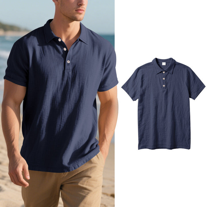 Herrer Poloshirt i åndbart bomuldsblanding med klassisk krave Stilla
