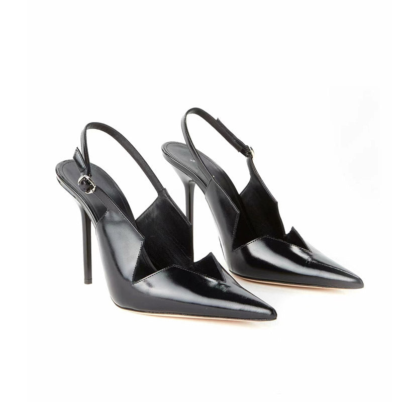 Dame spidse slingback-høje hæle med asymmetrisk cut-out-design Stilla