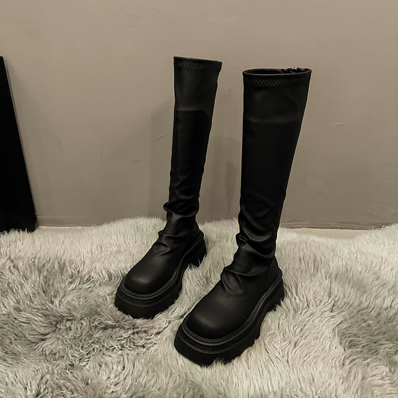 Dame Over-the-Knee-Fashion-Støvler med tyk sål Stilla