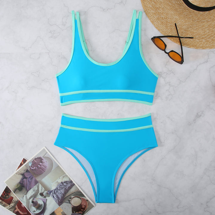 Dame Sporty Bikini-sæt med kontrastdetaljer og høj talje Stilla
