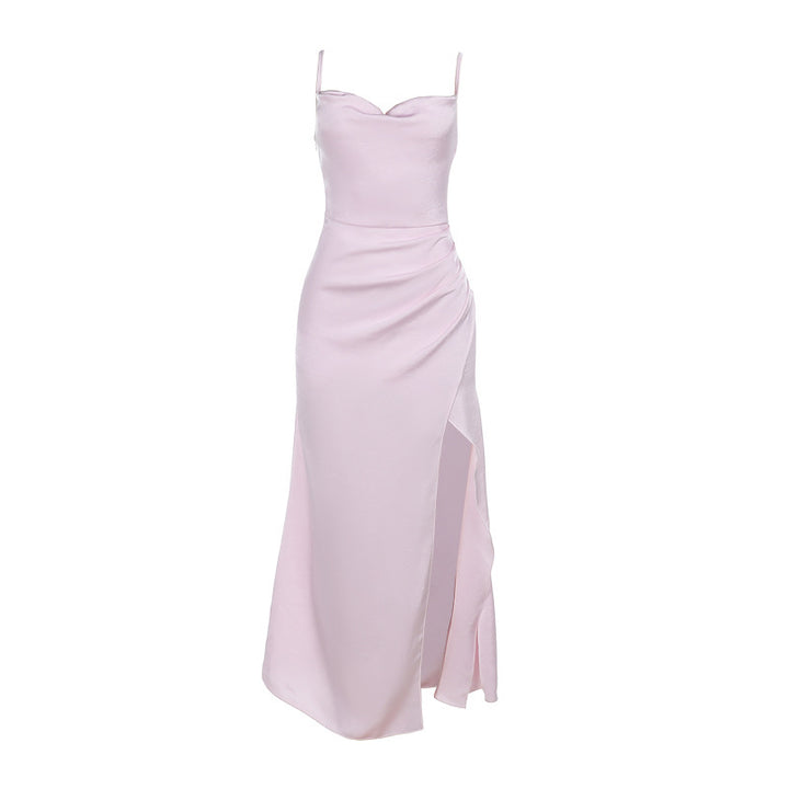 Elegant satin maxikjole til damer Stilla