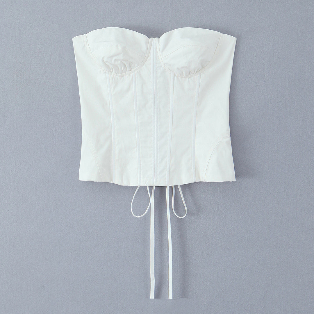 Dame Korsejtoph med elegant bustier-design og raffinerede draperinger Stilla