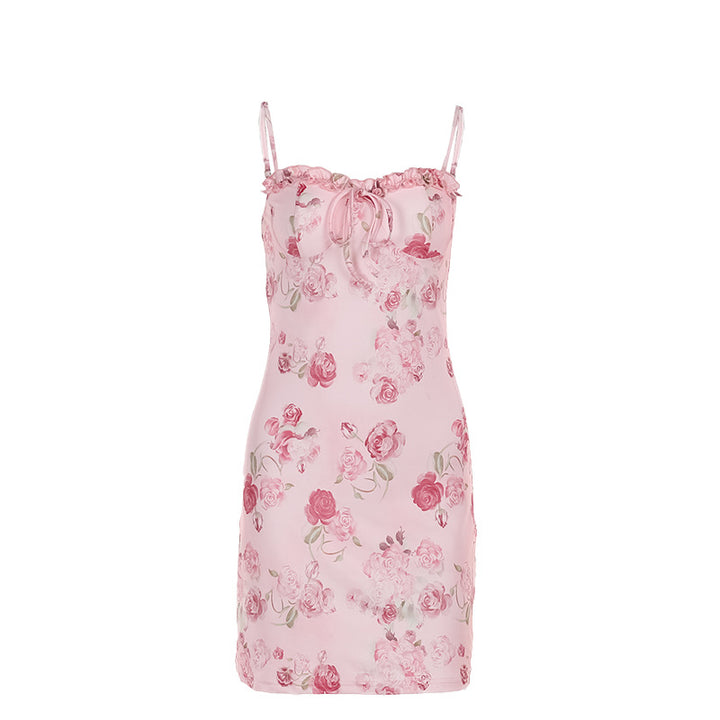 Dame Sommerlig Minikjole med elegant blomsterdesign Skovae