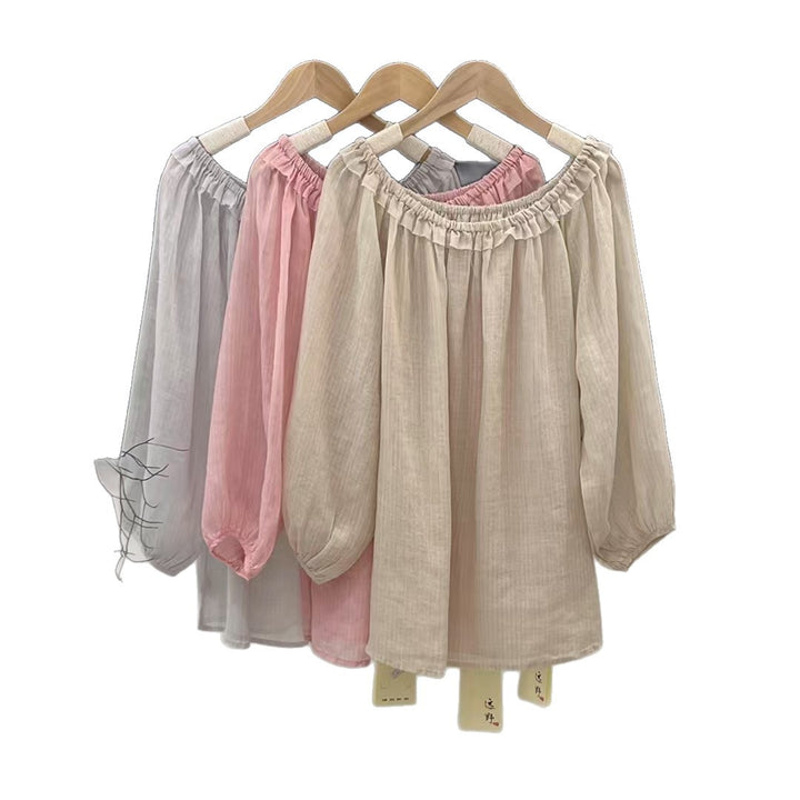 Dame Off-Shoulder Bluse med vidt skårne ærmer Stilla