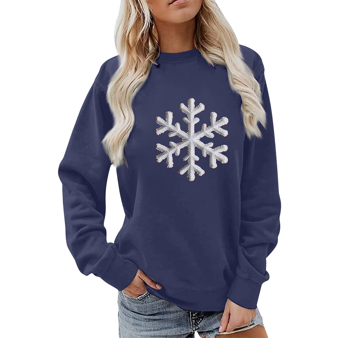 Kvinders sweatshirt med funklende snefnugdesign og afslappet pasform Stilla