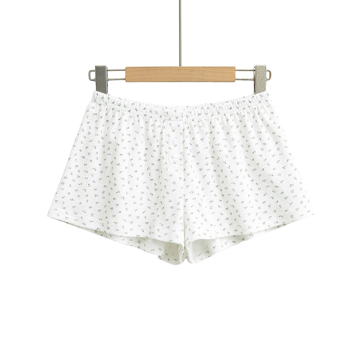 Dame bomuldsshorts med blomsterprint og komfortabel elastisk talje Stilla