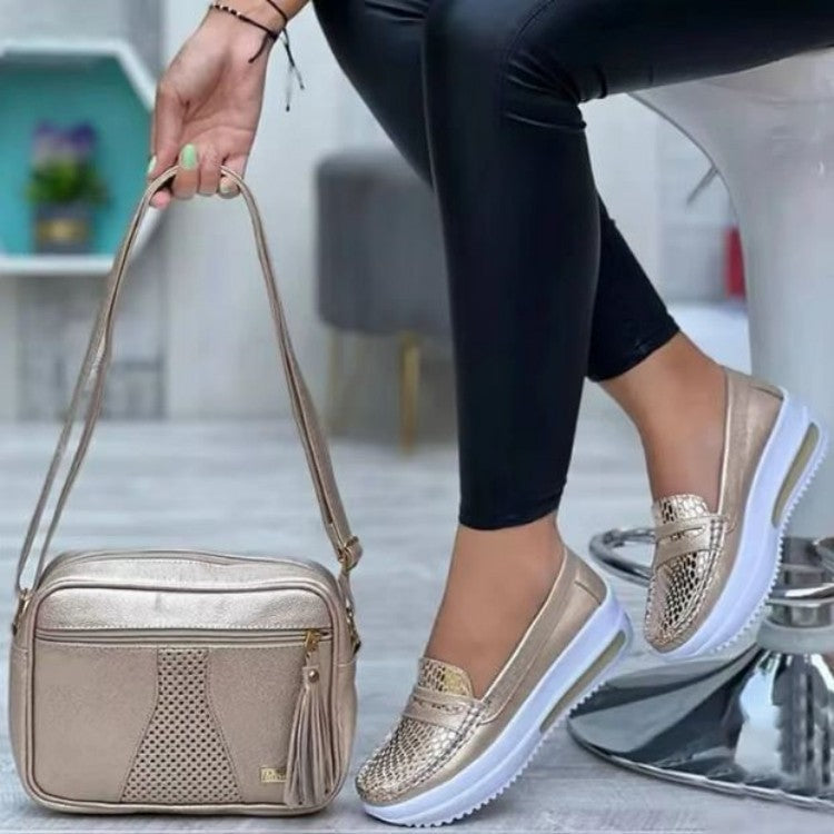 Dame Elegante Metalliske Slippers Stilla
