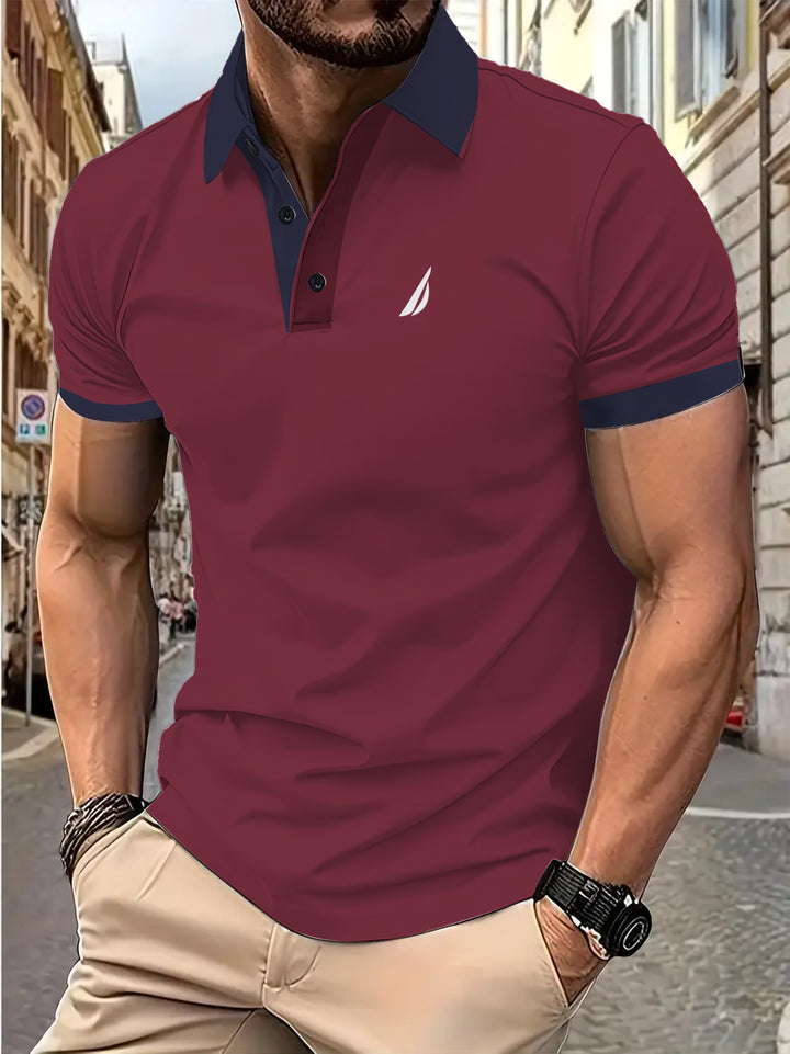 Herre poloshirt med moderne krave og åndbart materiale Stilla