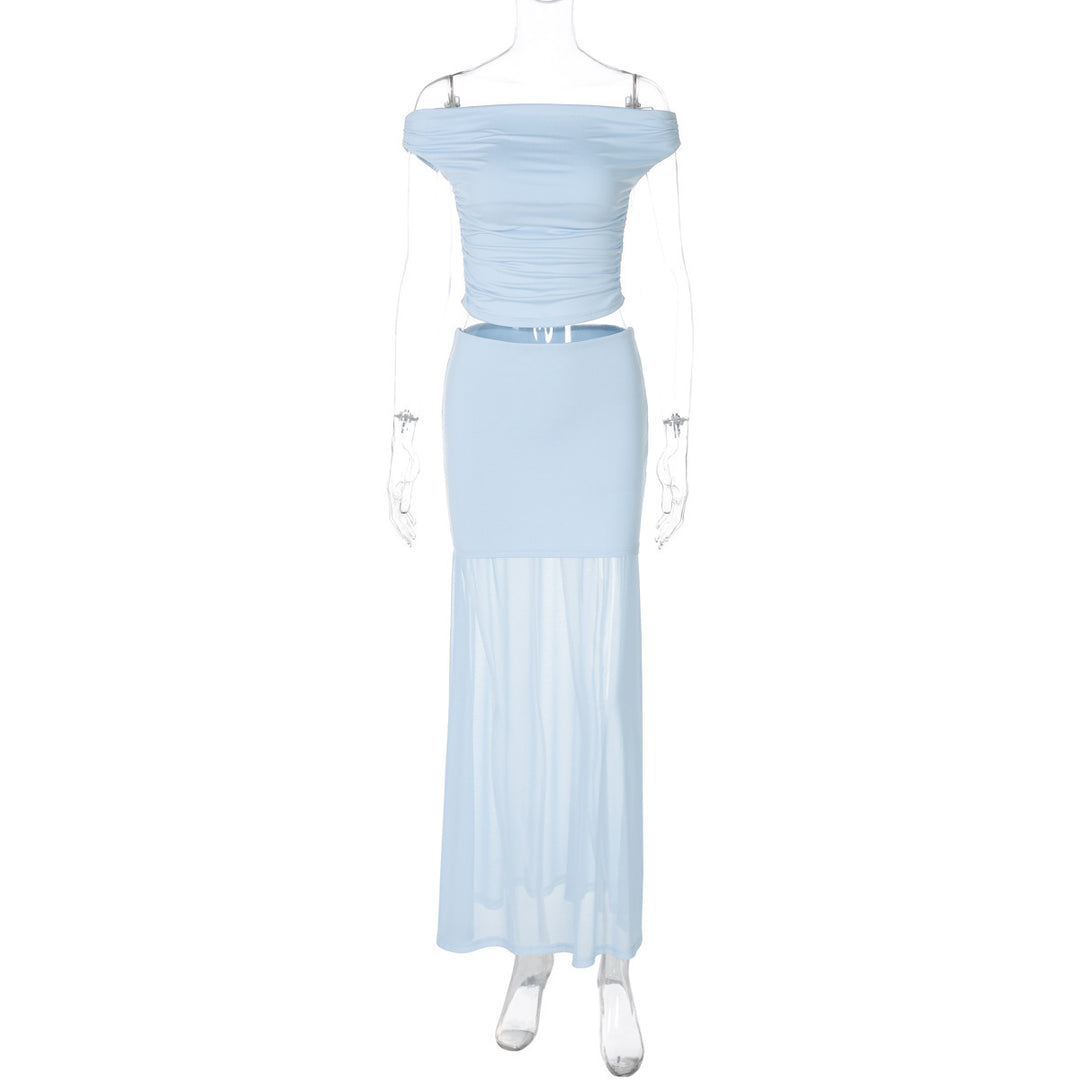Dame Elegant maxikjole med off-shoulder design og raffineret indpakningsstil Stilla