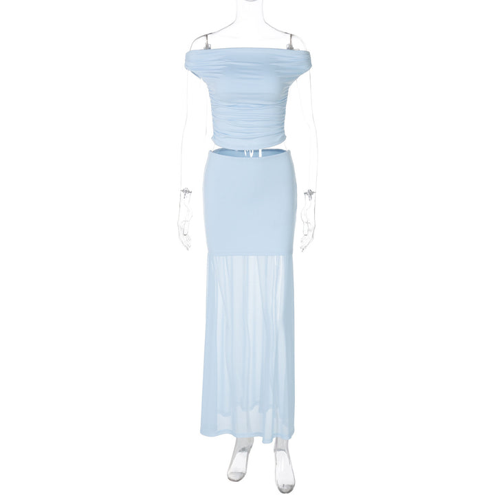 Dame Elegant maxikjole med off-shoulder design og raffineret indpakningsstil Stilla