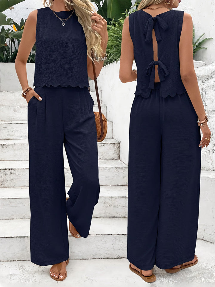 Dame jumpsuit med bølget ryg Stilla