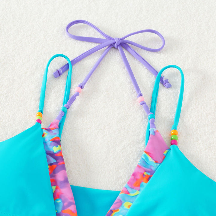 Dame bikini-sæt med spændende blomsterdesign og klassiske trekantkopper Stilla