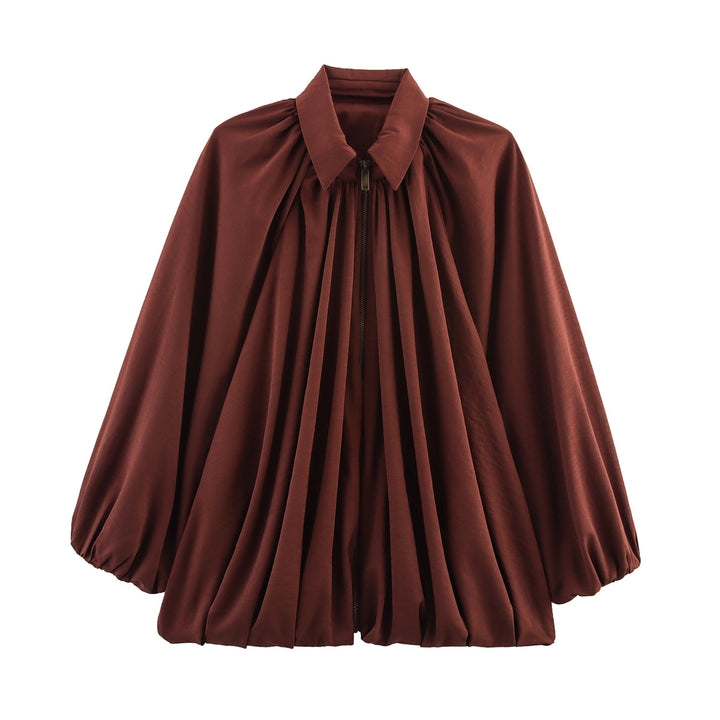 Dame let oversized bluse med ruffles design Stilla