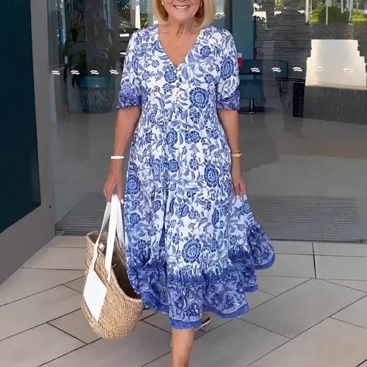 Dame Maxikjole med blomsterprint Stilla