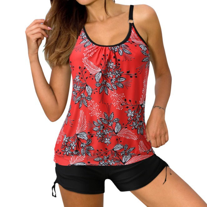 Dame Sporty Tankini med stilfuldt snit og shorts Stilla