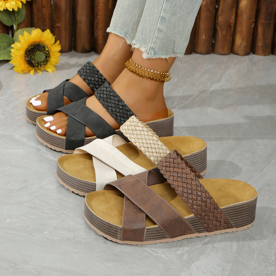 Dame Wedge-sandaler med flettet design og komfortabelt fodseng Stilla