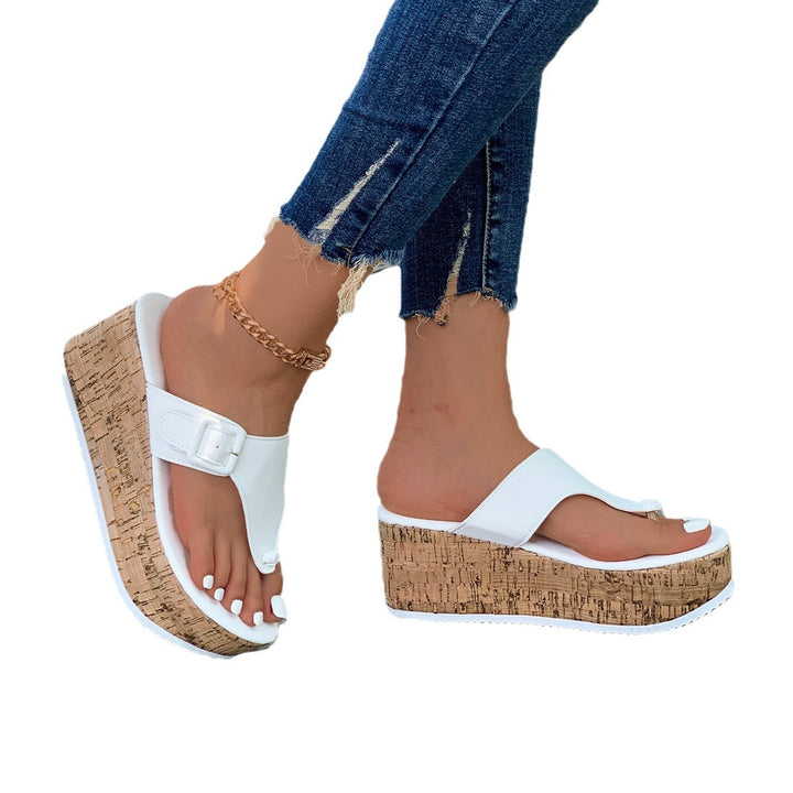 Dame flip-flops med kork-plateau og justerbar rem Stilla