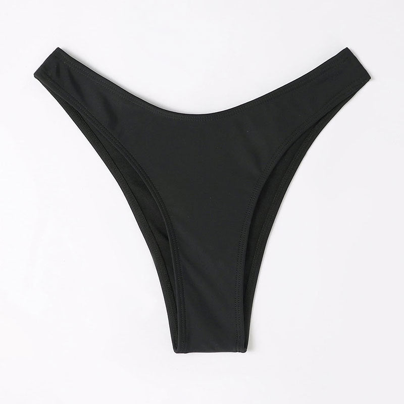 Dame bikini-trusser med høj benudskæring og justerbare sidebånd Skovae
