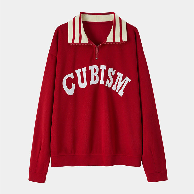 Kvinders sporty sweater med kontrastkrave Stilla
