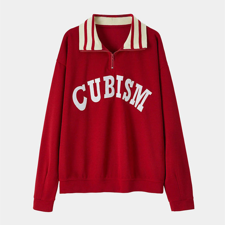 Kvinders sporty sweater med kontrastkrave Stilla