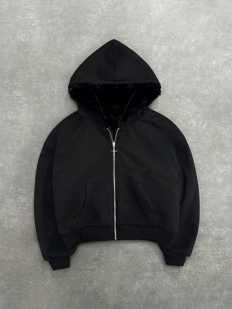 Kvinders hætte sweatshirt med blødt inderfor og lynlås af høj kvalitet Stilla