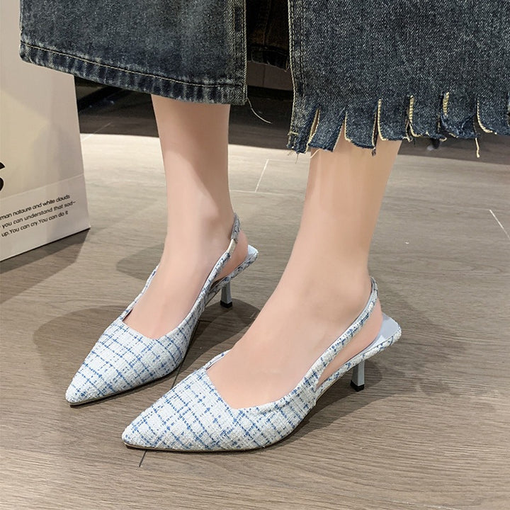 Dame Slingback-pumper med spidse design og komfortabel blokhæl Stilla