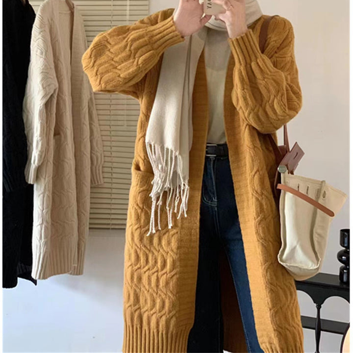 Femme Kabelstrik Længere Cardigan Stilla