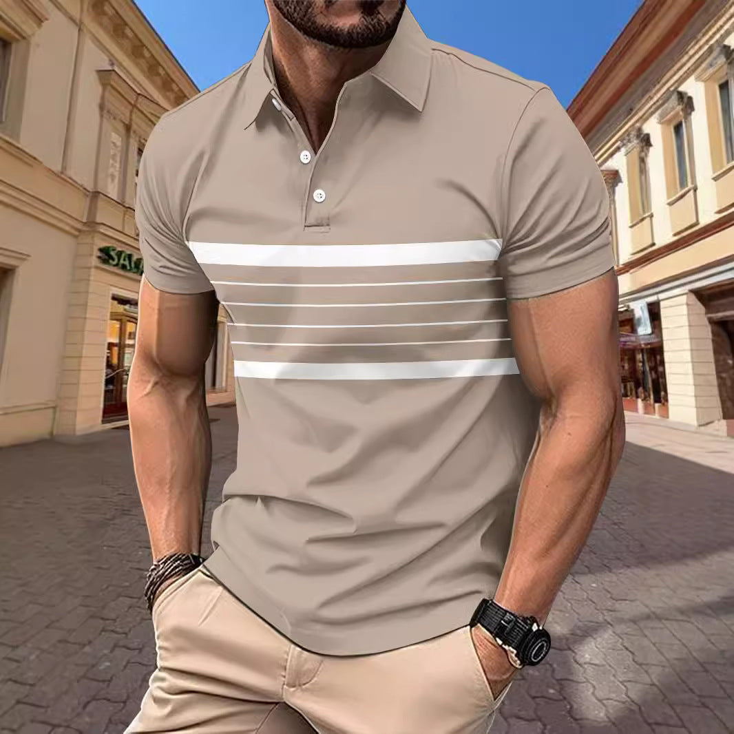 Herren polo skjorte med stilfulde striber Stilla