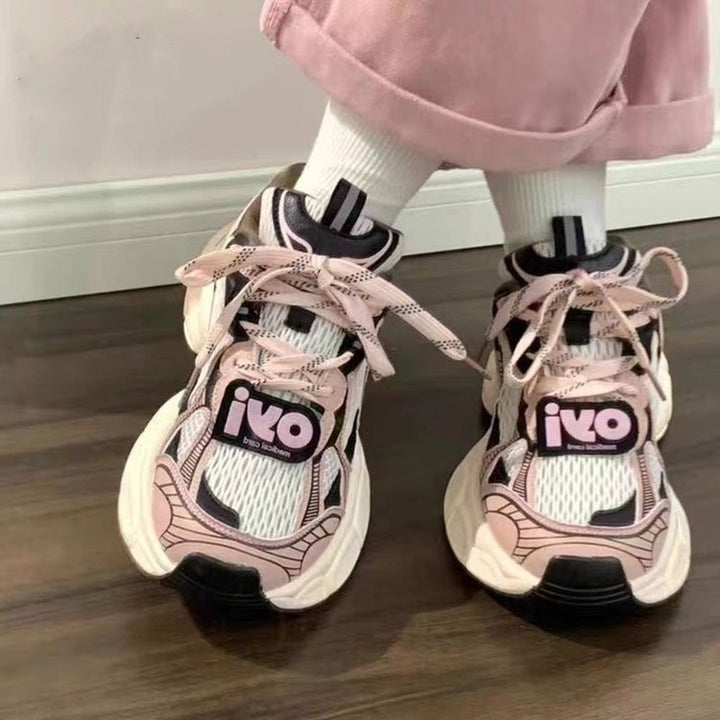 Dame Fashion-sneakers med åndbar mesh-overflade og stabil sål Stilla