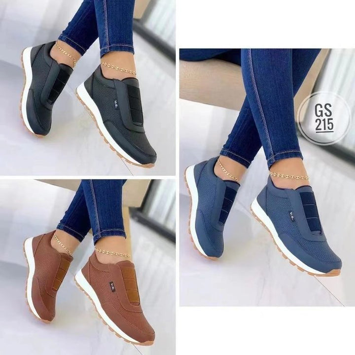 Dame Behagelige Slip-On Sneakers med elastiske bånd og åndbart netstruktur Stilla