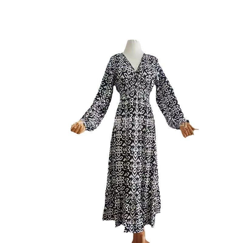 Stilla | Floral-Kjole Plus Size Fairy V Hals Kjole