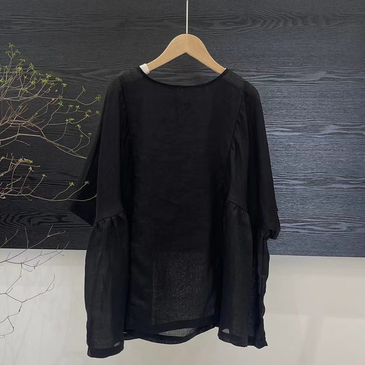 Femme Flydende Lag Leinen Top Stilla