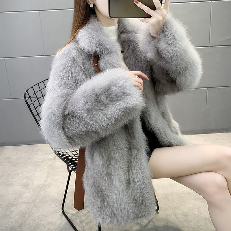 Dame Elegant Faux Fur Jakke Stilla