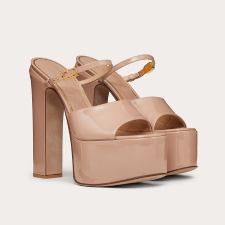 Dame High-Platform Slide Sandaler med stilfuld ankelsløjfe Stilla