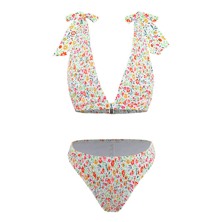 Dame Blomsterprint Bralette Bikini Sæt Stilla